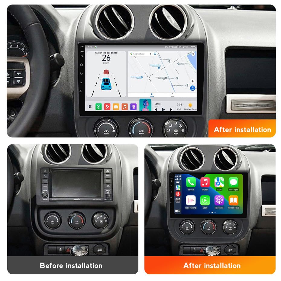 Radio GPS Sat Navi 2 DIN Android 15.0 para Compass Patriot 2012 2015 2