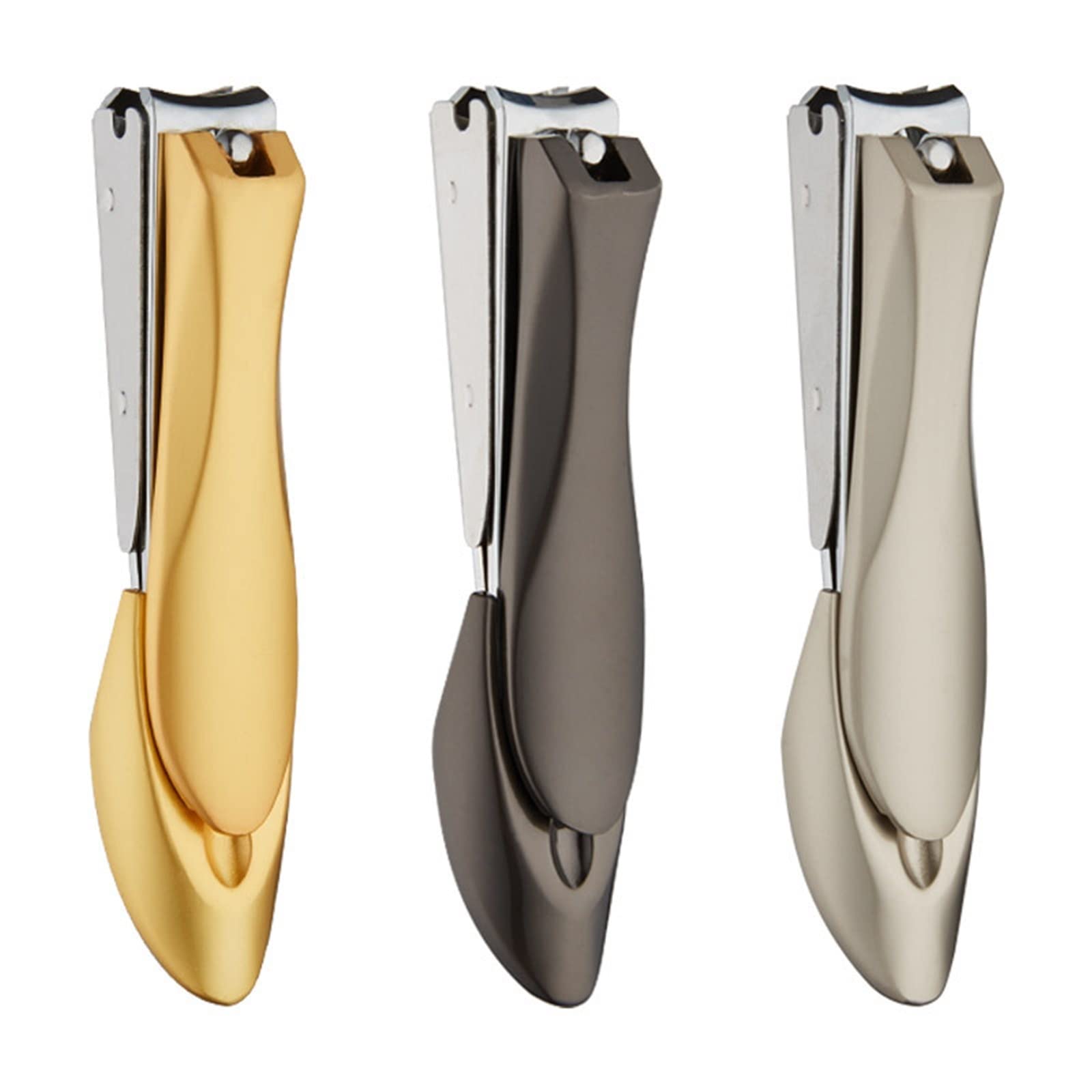 Nagelknipser, Edelstahl-Nagelschere, spritzwassergeschützt, Nagelknipser, Pediküre-Schere, Maniküre-Feile(Giallo)