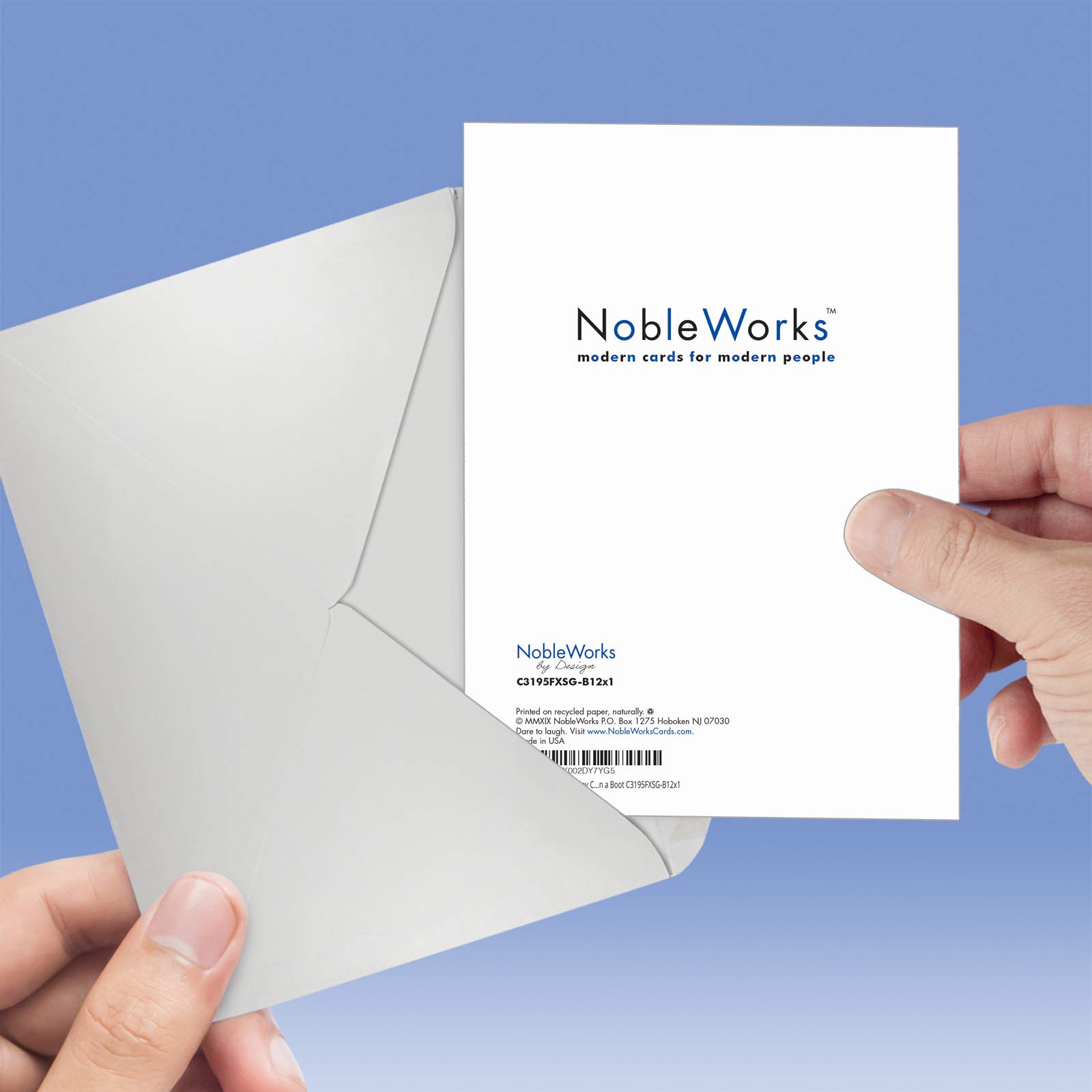 The Best Card Company C3195FXSG-B12x1 Lot de 12 cartes de vœux de Noël avec enveloppes Motif chaton dans une botte (11,9 x 17 cm)