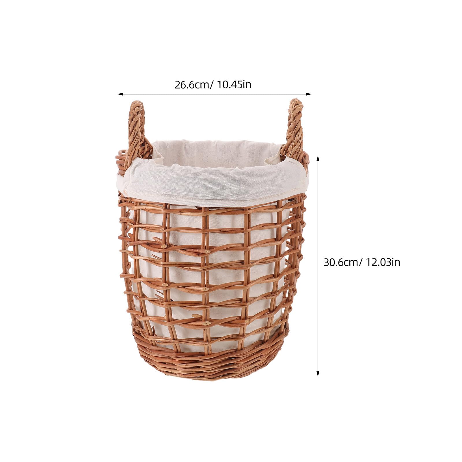 Cesta de ropa sucia, cesta de almacenamiento tejida para juguetes, almohadas, mantas, ropa - de ratán tejida a mano con forro para dormitorio