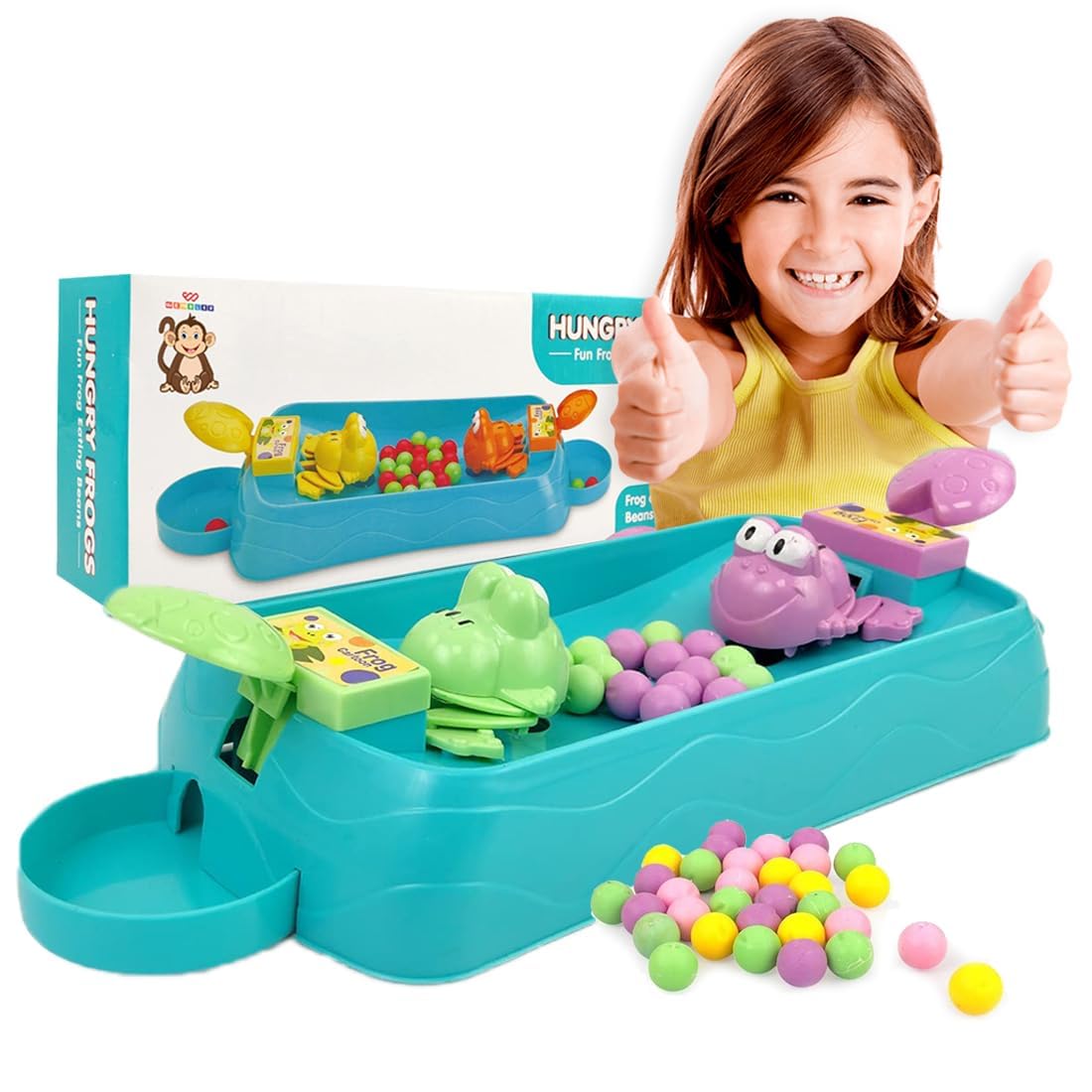 Qwick Click Hungry Frog Games Eating Beans Games | Indoor Games Interactive Game Toy of Family Board Games for Kids | Interactive Game Toys Multiplayer Game (2 Players) (B0CSJYK1XG) Amazon Price History, Amazon Price Tracker