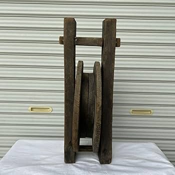 Amazon.co.jp: 井戸滑車木製釣瓶古民具小道具レトロアンティーク