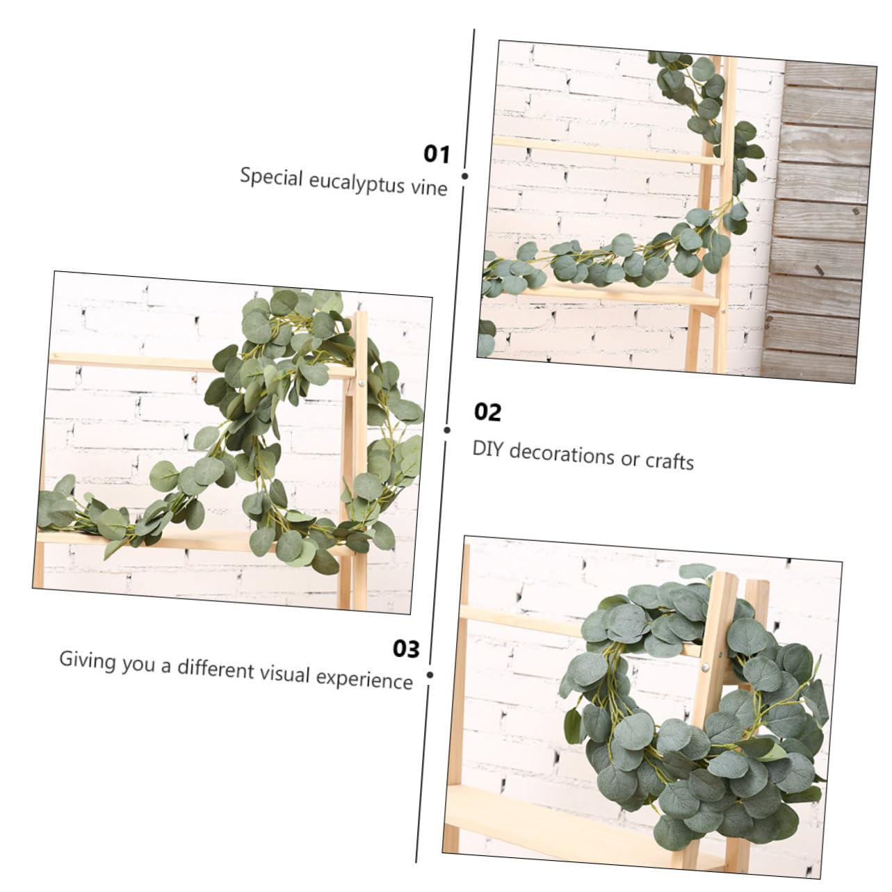 Alipis 3 Pezzi Rattan Artificiale Decorazioni Per Finestre Pianta Di Vite Pendente Foglia Di Eucalipto Decorazione Del Partito Verde Foglia Pendente Decorazioni Del Festival Simulazione