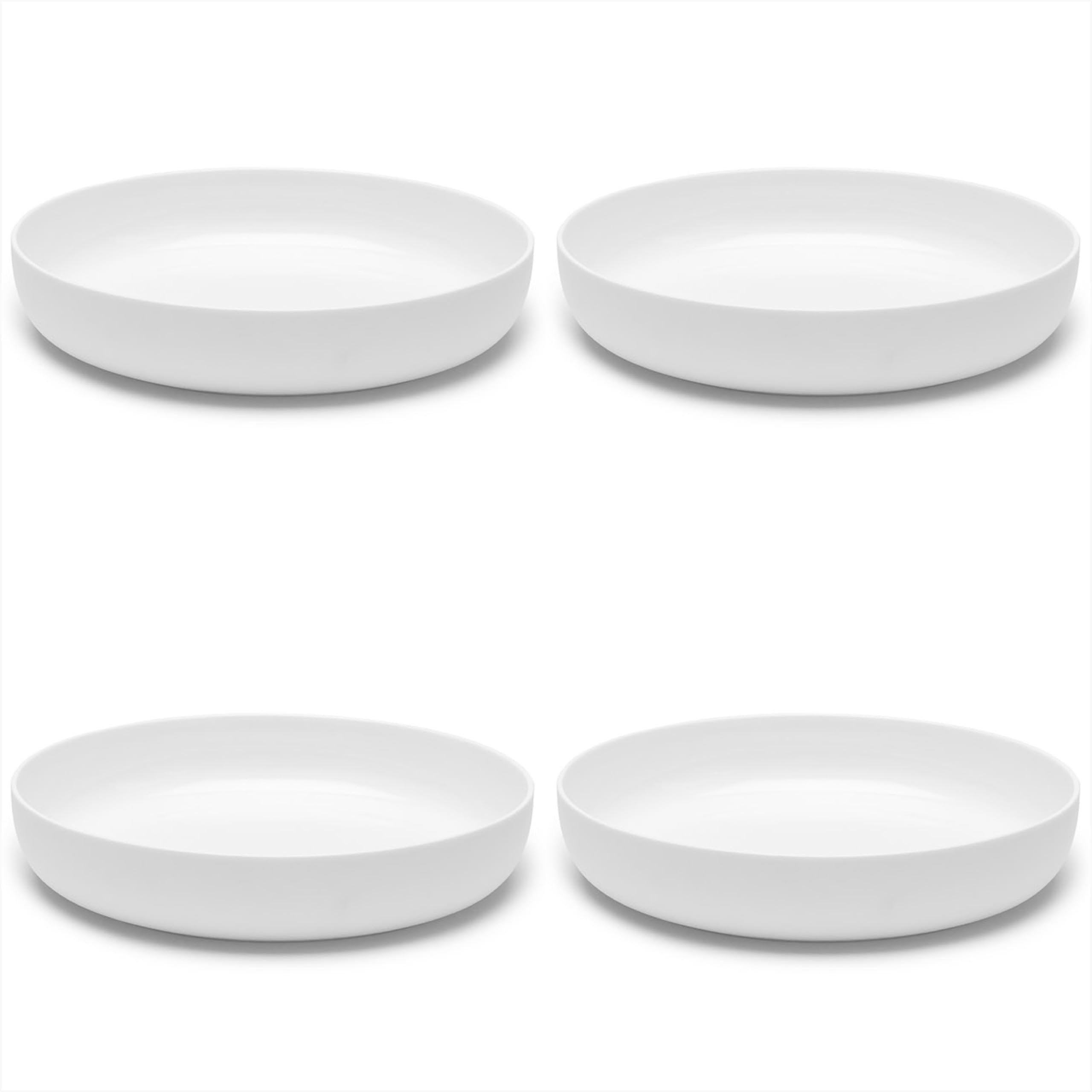 Juego de cuencos para pasta Serax | Vajilla Base de Piet Boon | Juego de 4 Platos Hondos para Ensaladas y Sopas | Cuencos de porcelana blanca | Apto para microondas | Tazones para la cena