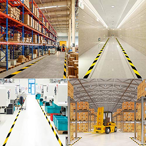 Waterproof Reflective Safety Tape Roll 2" X150' Yellow Black Striped Floor Marking Tape Hazard Caution Warning Tape Auto Truck Self-Adhesive Safety Sticker Strips for Wall Factory Trailer Vehicle - Thumbnail 7