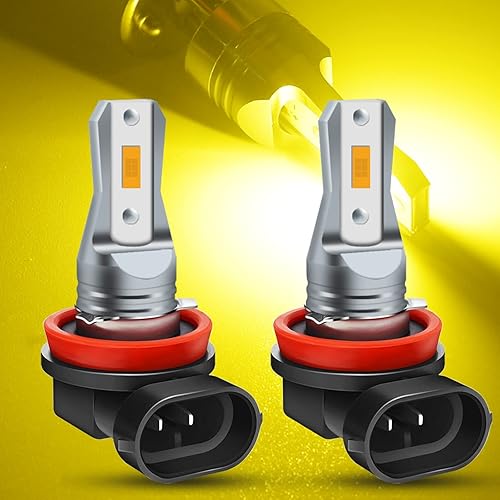 Bombilla LED antiniebla AC/DC 9-36V H11 ámbar, 3800LM súper brillante 2 x 45 mil 5730 chips H8 H9 bombillas LED para automóviles camiones, sin