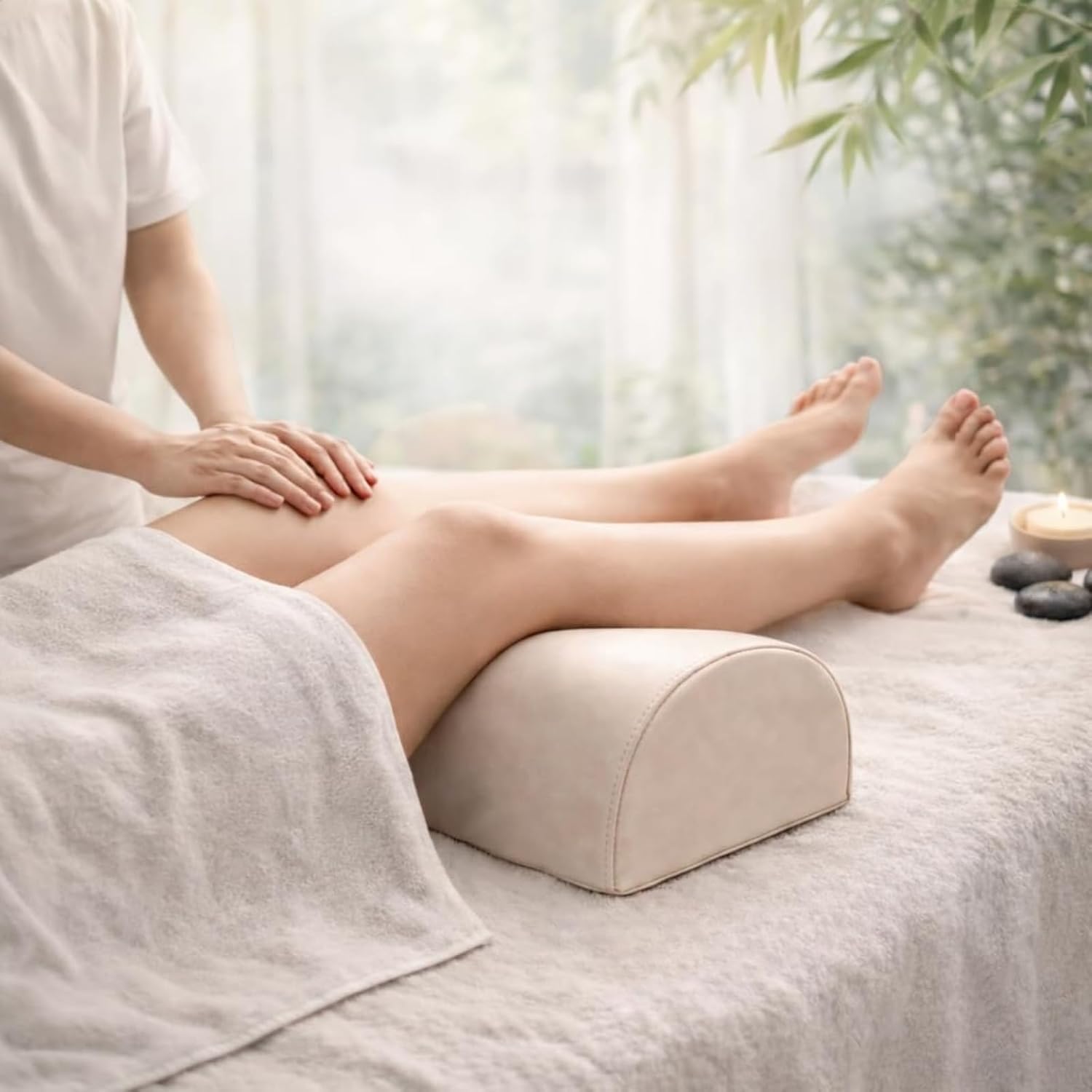 Zen 3/4 Nackenrolle PU Kunstleder für Massage-Liegen Therapie Physio-Liegen Créme