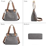 Femmes Toile Sac à main Sacs à épaule Casual Multi-Pocket Top Poignée Tote Crossbody Shopping Bags 2PCS