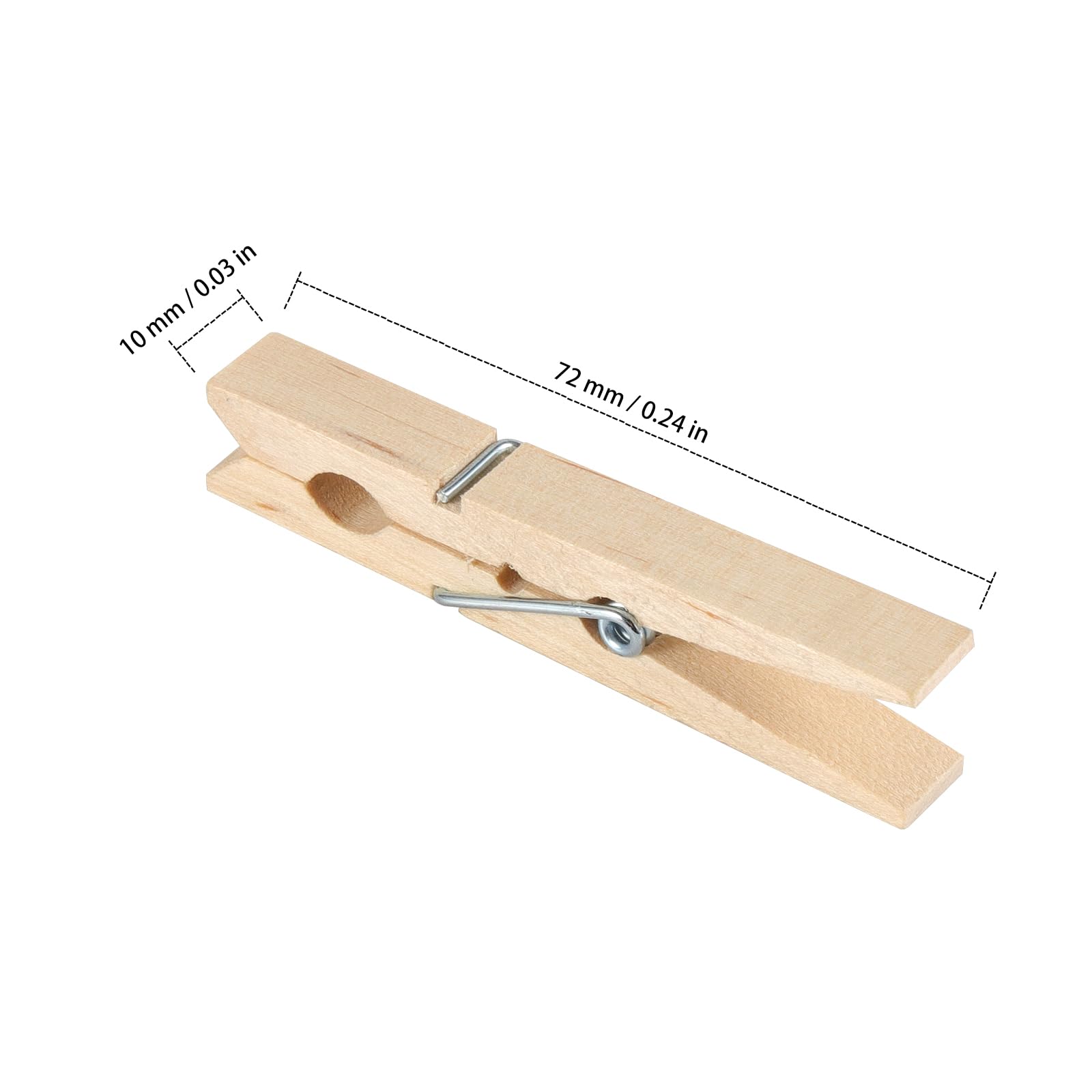 400 Stück 7,1 cm natürliche Holz-Wäscheklammern, verbesserte Holz-Wäscheklammern mit Feder für Handwerk, Fotos, Kleidung, Handtücher, Dekoration, Kunstwand