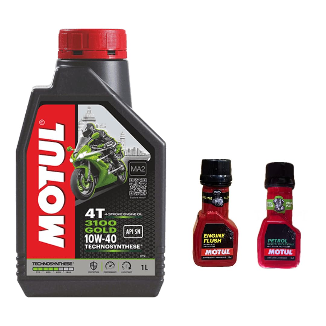3100 4T GOLD 10W-40(1ltr), Engine oil and Engine flush+Petrol