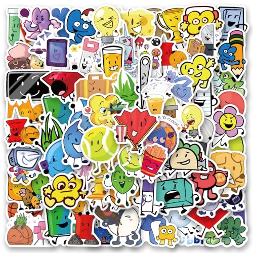 120Pcs BFDI Stickers Pack Aesthetic Vinyl Waterproof Sticker Decals for Water Bottle Laptop Phone Skateboard Scrapbooking Bumper