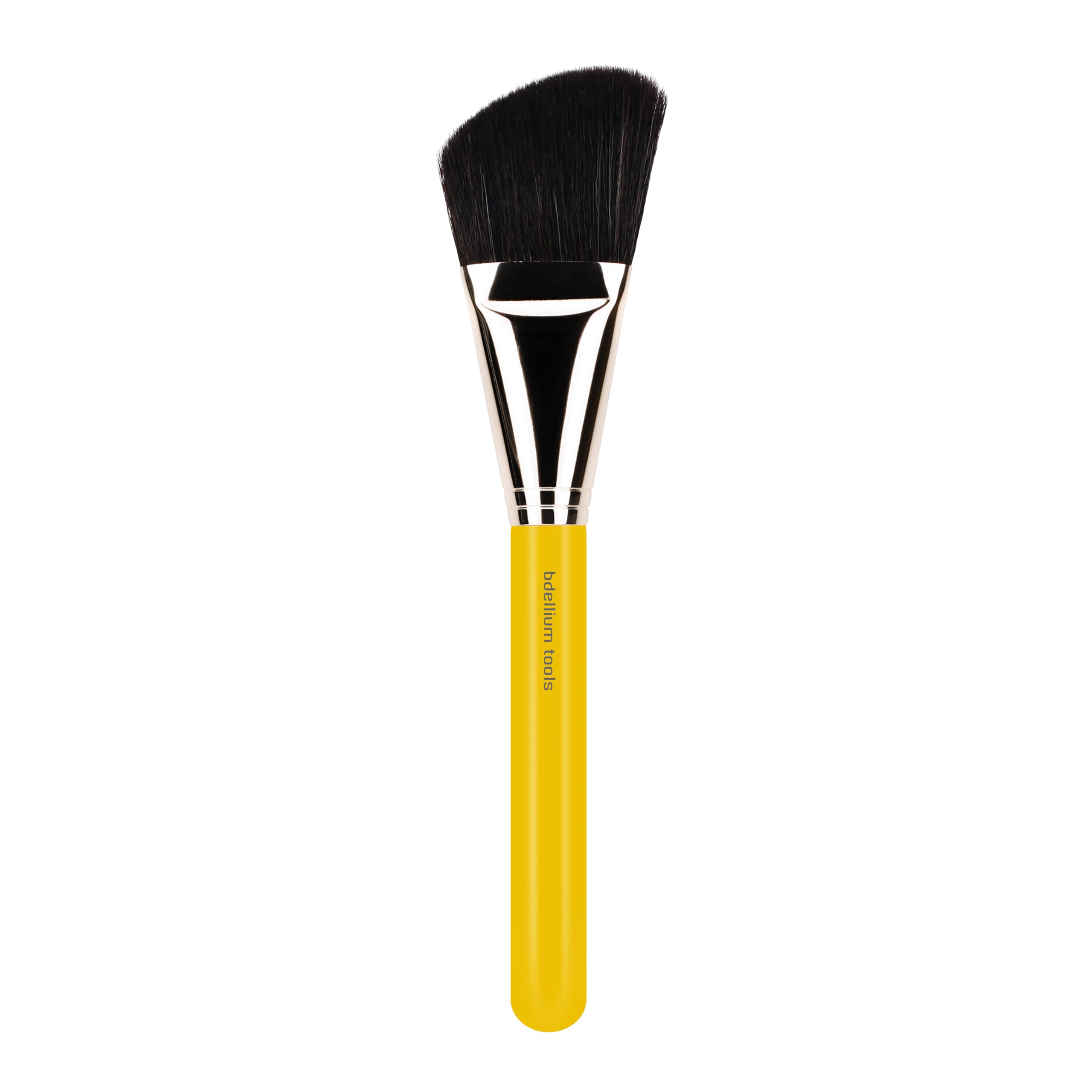 Bdellium Tools Professional Makeup Brush - Studio Series 990 Angled Face - With Soft Synthetic and Natural Mixed Fibers, For Whisking Powder and Brushing off Excess (Yellow, 1pc)
