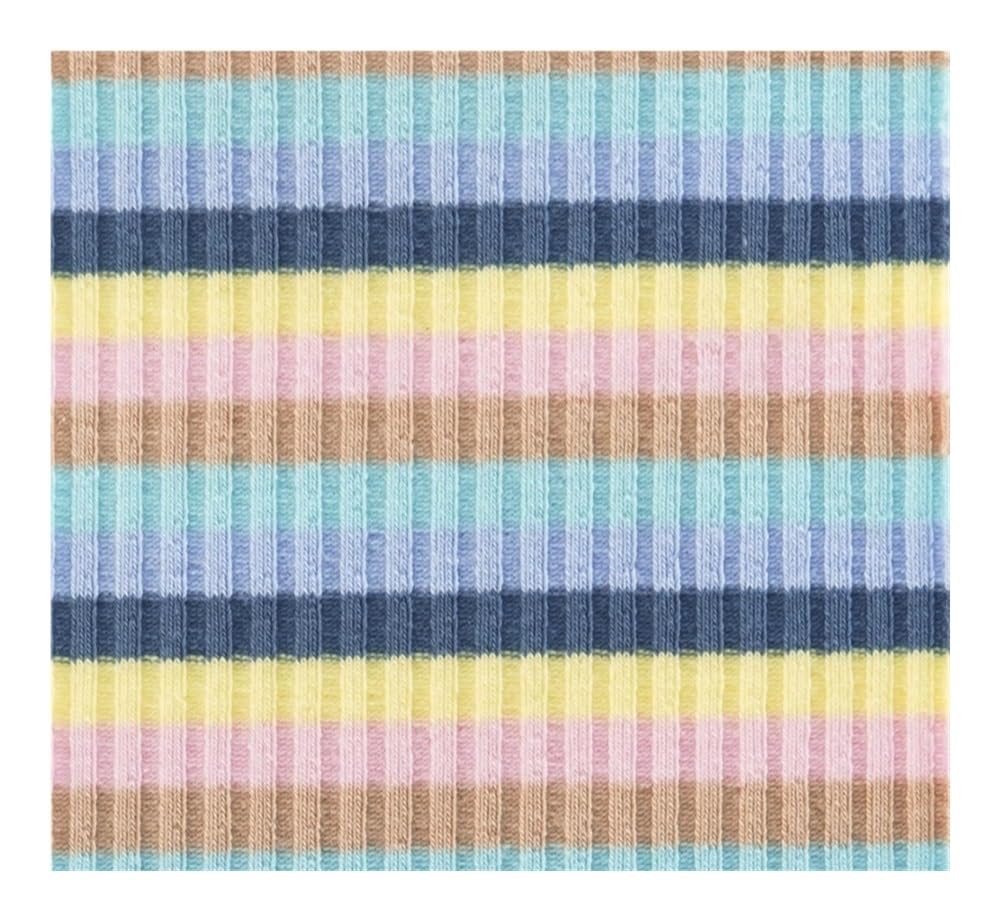 Tela de arco iris peinado de media yarda, a rayas, elástico para coser base, camisa, cuello de punto, 45 x 125 cm, pieza (B, 180 x 125 cm, precortada)