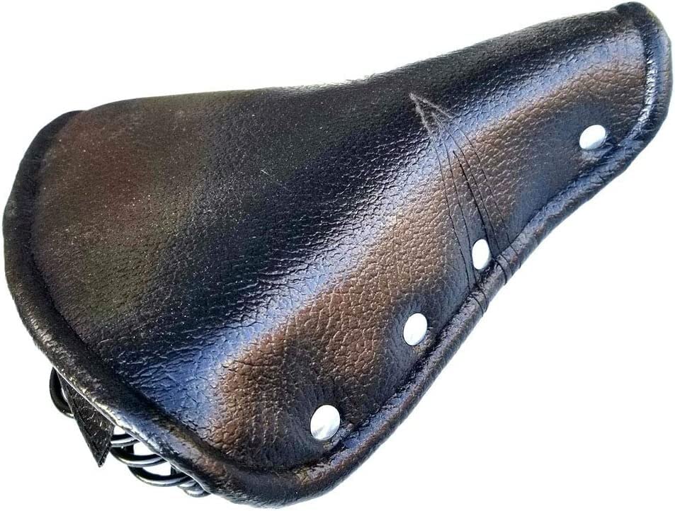 Fahrrad Komfort Universalsitz, Fahrradsitz Kunstleder mit Nieten Vintage for Damen, Herren, Kinder, Feder stoßfest, Komfort, Ersatzfahrradsattel, Retro, weich, Federbreite, Polsterung