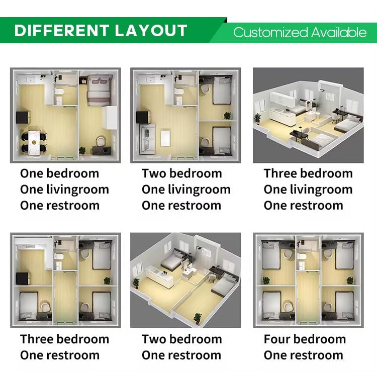 20FT Prefabricated Mobile Tiny Home Expandable Foldable Container House to Live in for Adults Mobile Luxury Modular 2 Bedroom Portable House Portable Villa Cabin Kit with Kitchen Bathroom for Backyard - Image 6