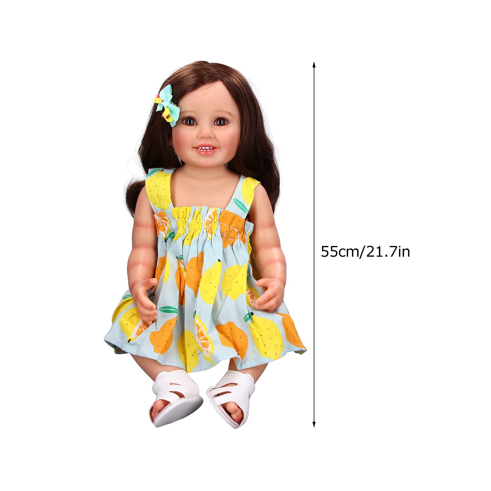 Generic Doll 21,7" Realistyczne, Realistyczne Winylowe Lalki dla Dzieci Prezent dla Dzieci z Akcesoriami