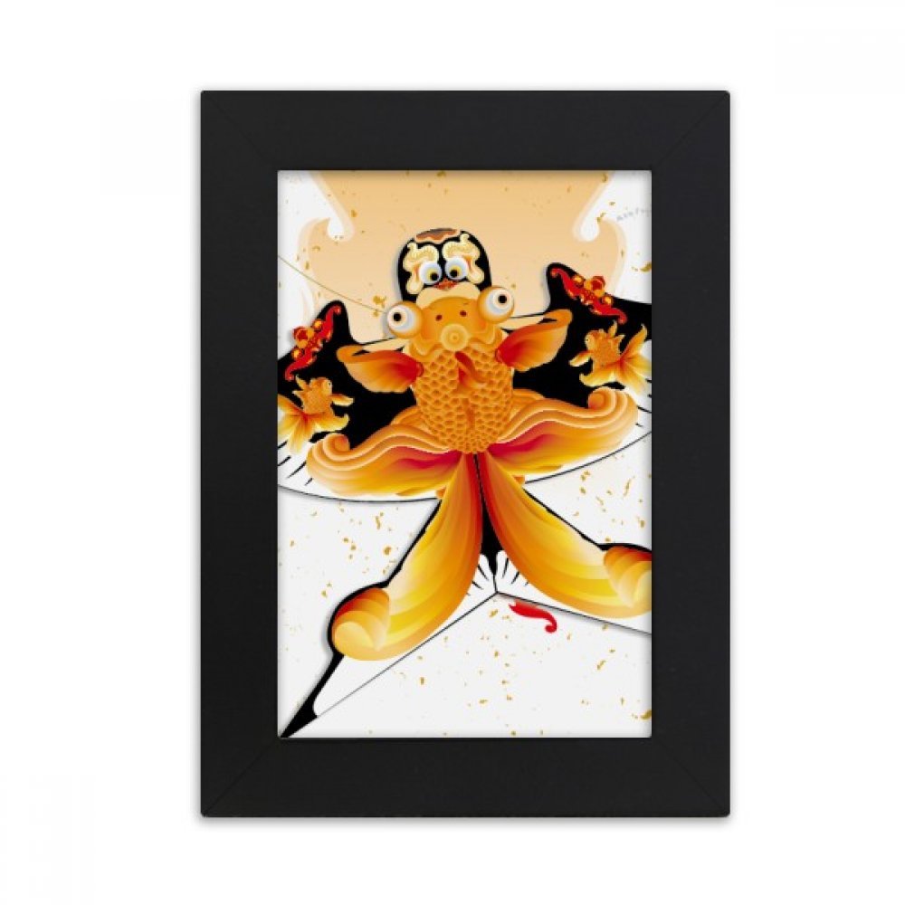 Cadre photo noir motif cerf-volant chinois 10x15 cm pour décoration de bureau élégante