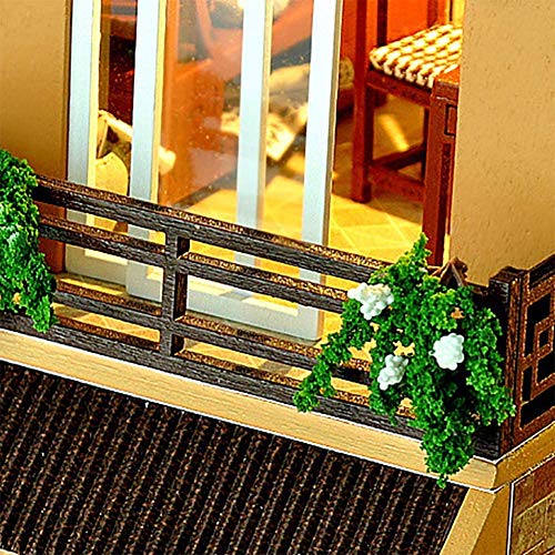 SEESEE.U DIY Miniatur Puppenhaus Holzmöbel Kit handmontierte Puppenhaus Haus mit LED-Leuchten Haus Romantisches… – Bild 6