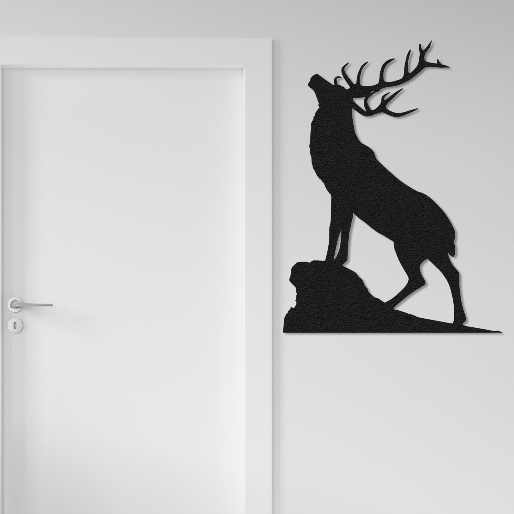 Black Metal Moose Family Silhouette Wall Art - Laser-Cut Rustic Lodge Decor, 24 Inches Long, Wildlife Home Accent 8 thumbnail image