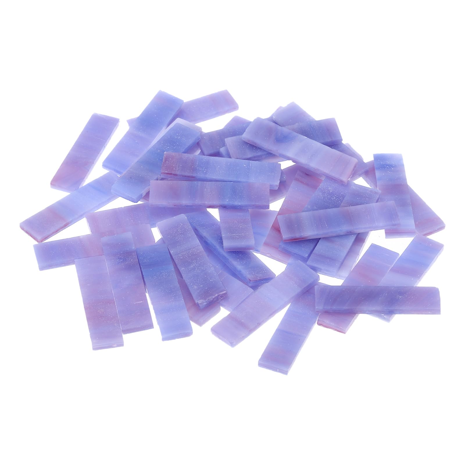 sourcing map Rectangular Mosaic Tiles Stained Glass Strips, 1.57" x 0.4" Violet Glass Pieces 200g/7.05 oz Mosaic Tile Making Supplies for DIY Handmade Crafts and Home Decoration