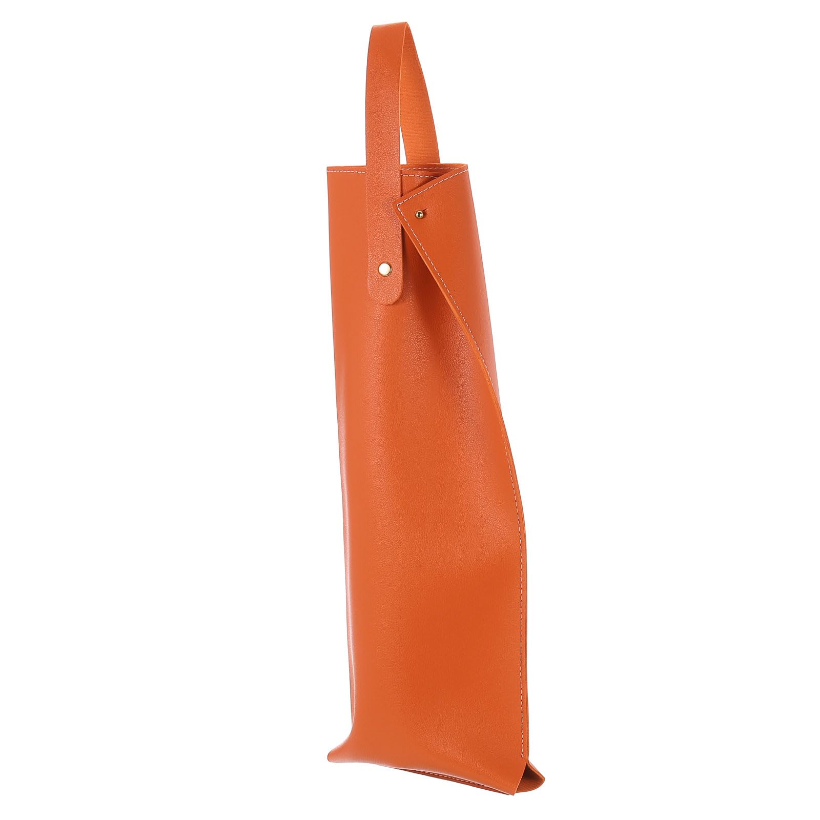 sourcing map Wine Tote Bag, 1 Pcs Leather Wine Carrier Bag Single Bottle Carrier Tote Champagne Tote Carrier for Birthday Wedding Picnic Party, Orange
