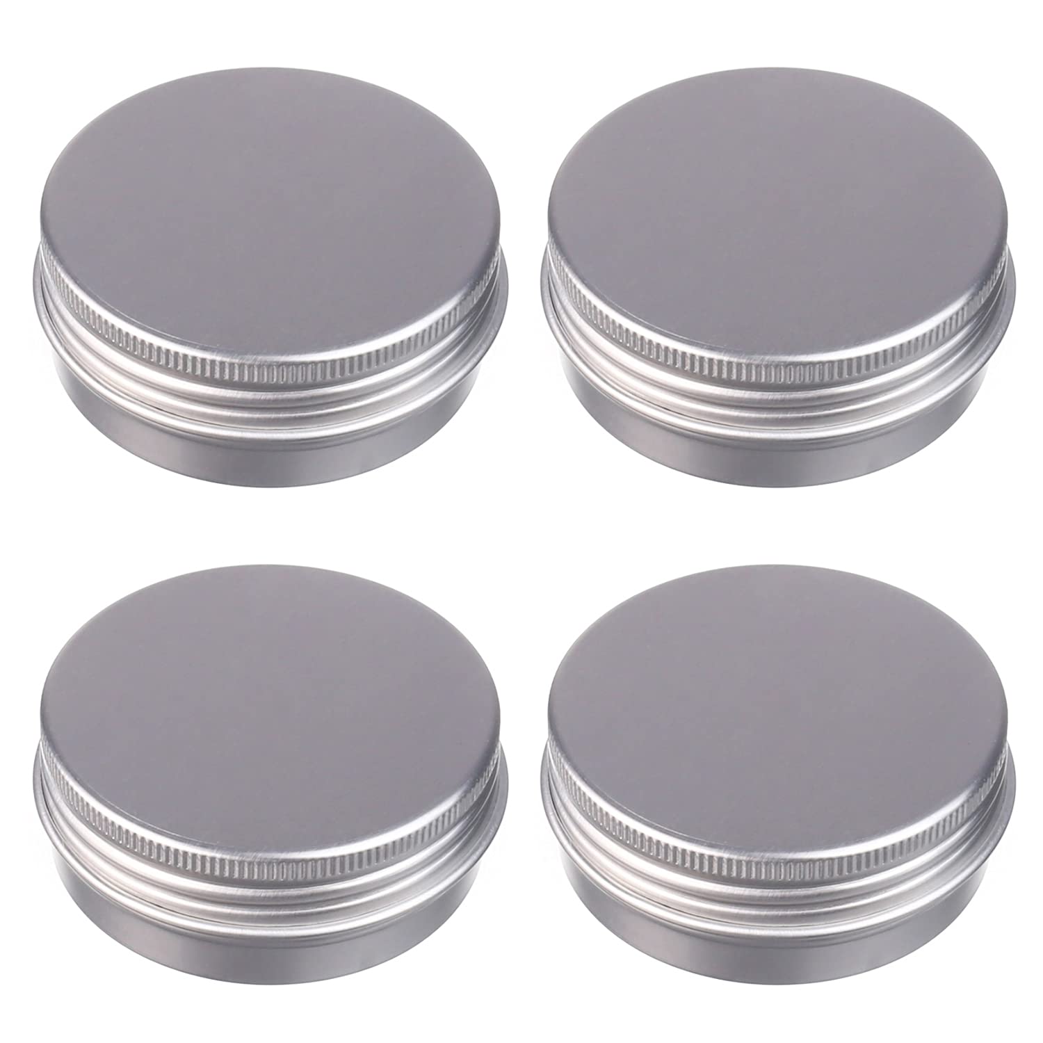 Othmro 24pcs Aluminium Tin Jars, 1.4oz Small Containers Tins with Screw Lids, Empty Can Travel Tins for Candles, Cosmetic, Soap Silver (40ml/1.4oz)