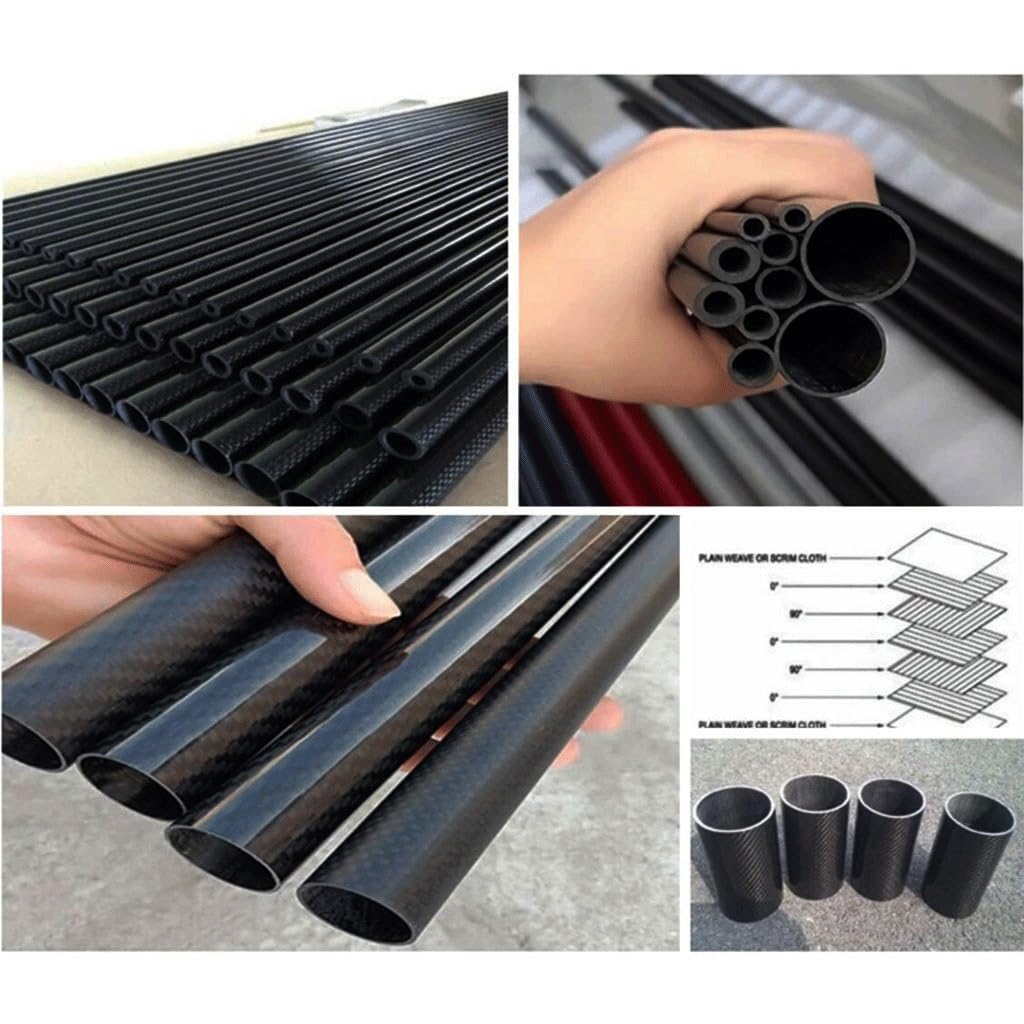 Tubo circolare in fibra di carbonio 3K, parete da 1 mm, diametro esterno 21-30 mm, lunghezza 500 mm.(23x21x500mm)