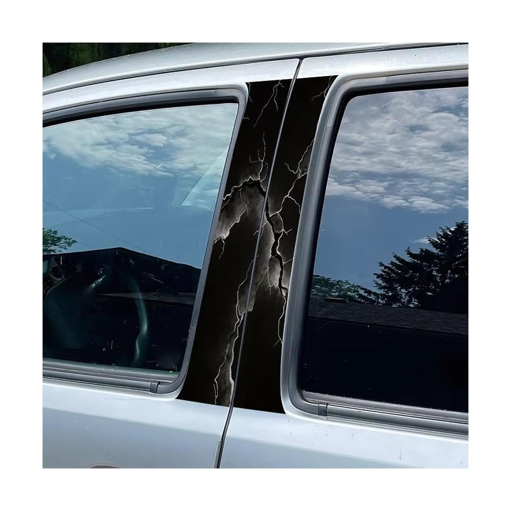 Bertdcx One Color 2 Pieces Of Automotive B-Pillar Film Lightning Glossy Material Protective Auto Parts