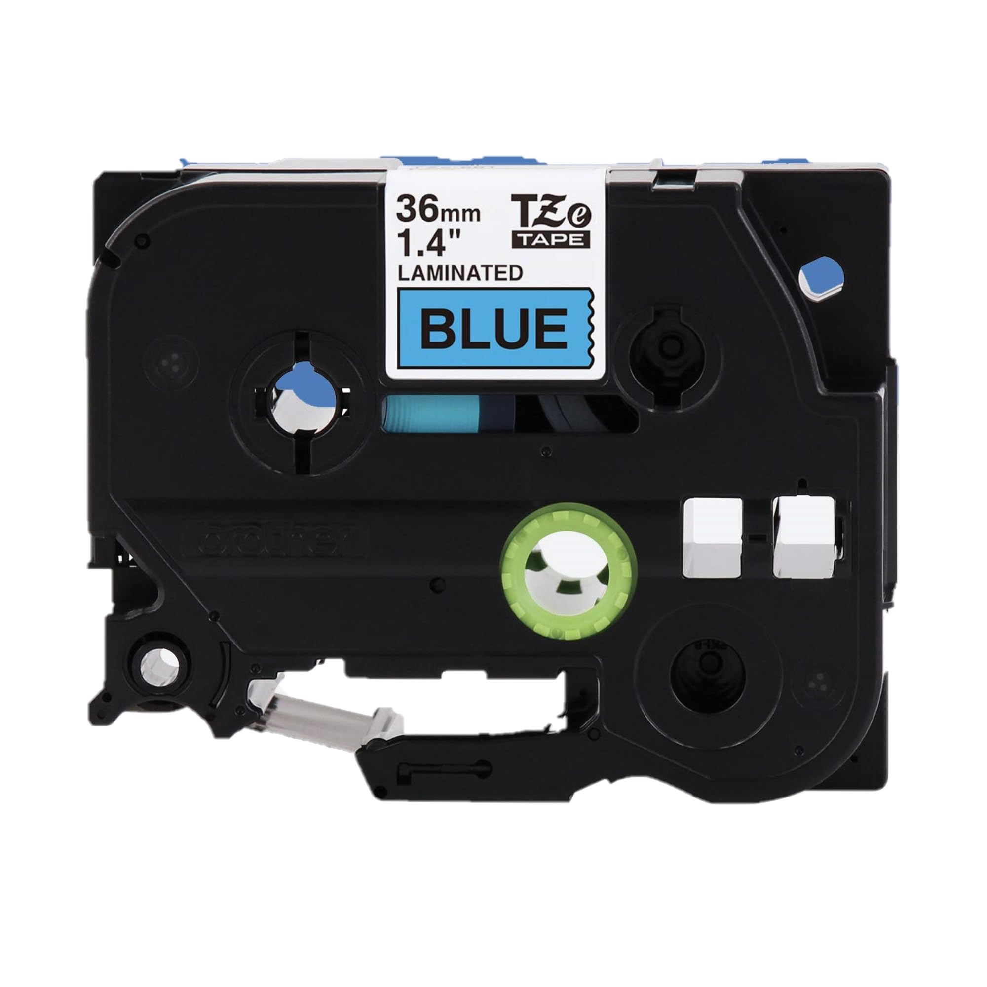 Brother P-Touch TZe-561 Black Print on Blue Label Tape 1.4” (36mm) Wide x 26.2’ (8m) Long, TZE561
