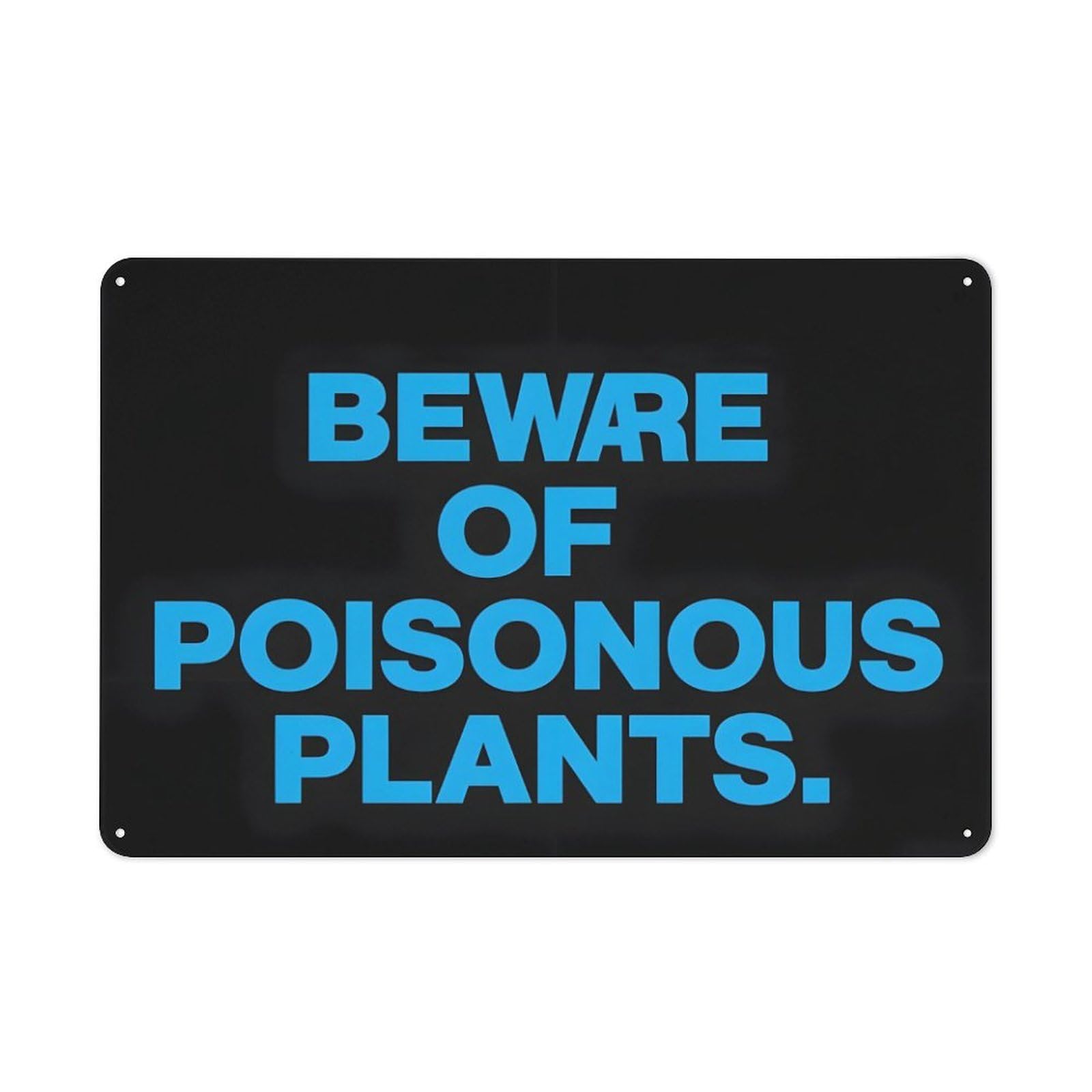 peiyeety Beware of Poisonous Plants Metal Tin Sign Safety Warning Black Blue Durable Aluminum Weatherproof Wall Plaque for Garden Hiking Trail Outdoor Toxic Plant Warning Zone 6x8 Inch
