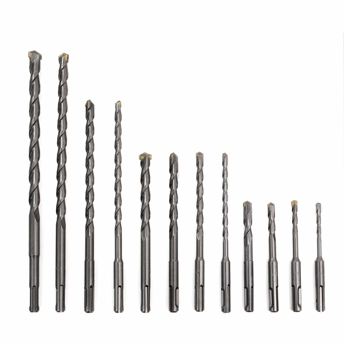 XtremepowerUS 17-Piece SDS-Plus Rotary Hammer Drill Bits and Chisel Set, Carbide-Tipped Masonry Drill Bits & Chisels for Concrete, Brick, Stone, with Storage Case