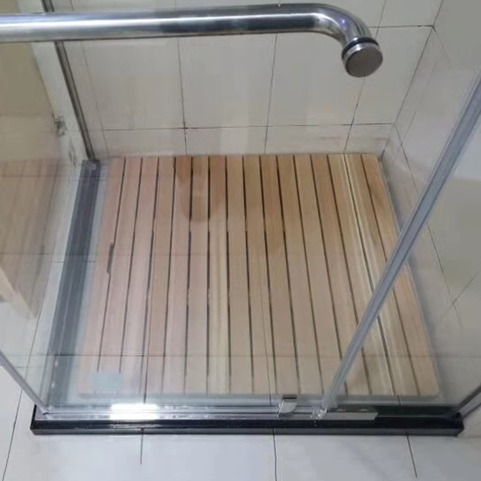 Badematte, rutschfeste Duschmatte, Badezimmermatte, natürliche Holz-Duschbadematte, rutschfeste, Hohle Sauna-Abtropffläche, wasserdichte Spleißwanne, Tierhandlung, Waschküchen-Bodenmatte, be