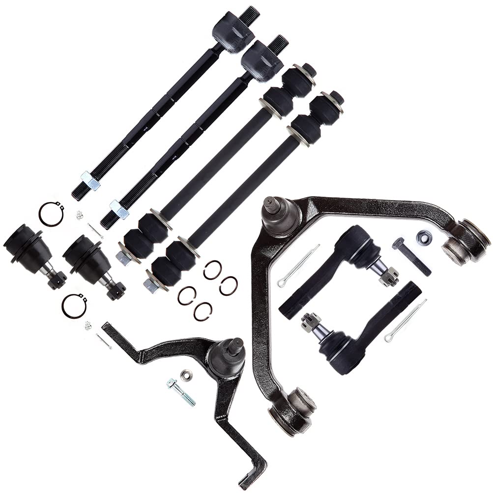 Detroit Axle 10pc Front Suspension Kit – For B2500 B3500 Explorer Sport Trac – Control Arms Tie Rods