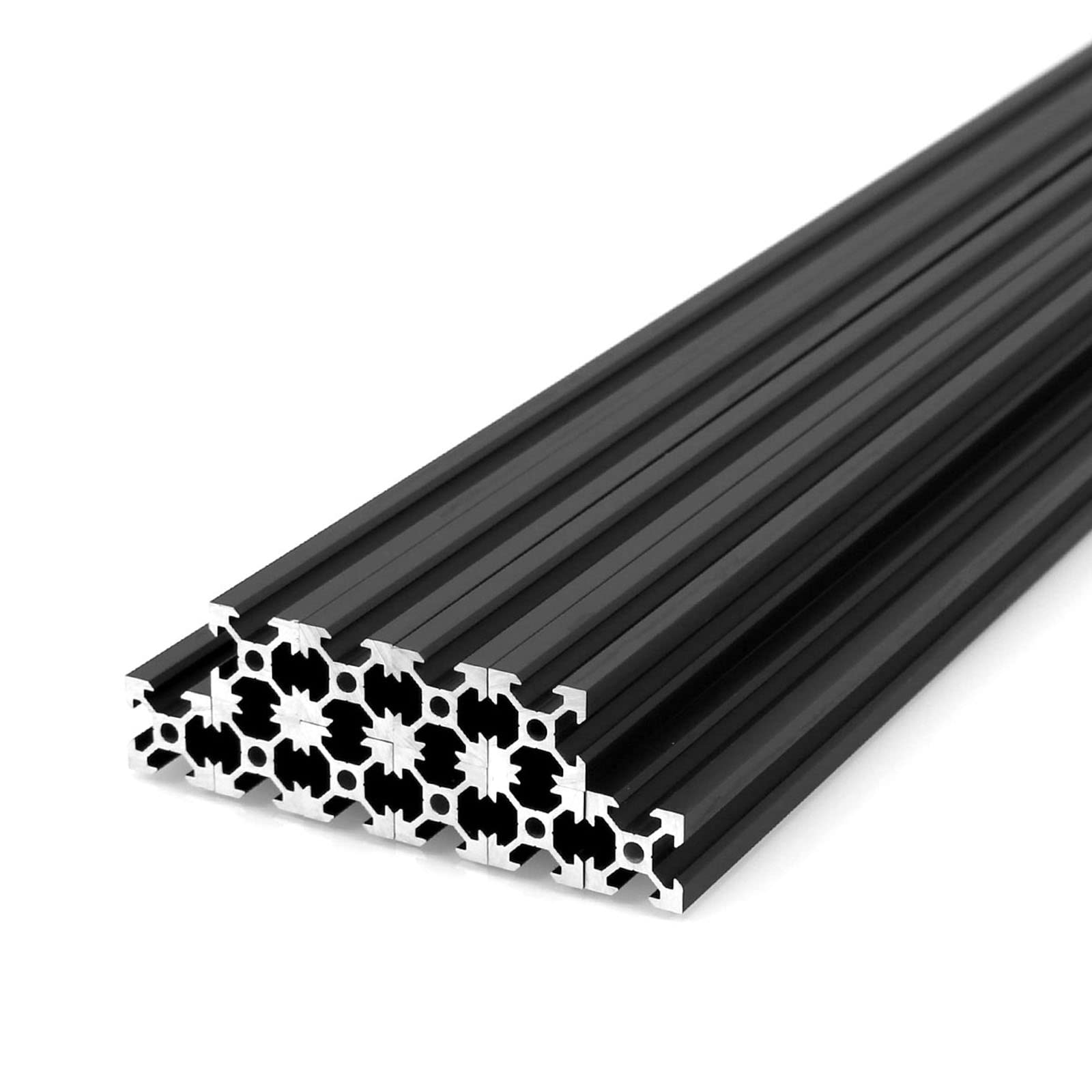 2020 Aluminum Extrusion 300mm Black (10Pcs/Pack) V-Slot European Standard for 3D Printer, CNC and Laser Engraving Machine