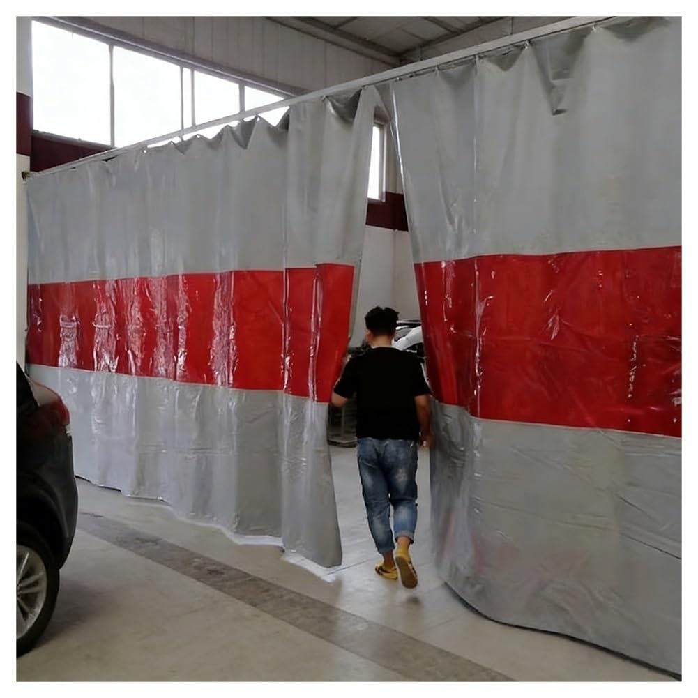Exproyzk Gray Heavy Duty Welding Curtains Screens, Fireproof Door Curtain, Hanging Welding Shield, For Warehouse, Maintenance Workshop(3X3m/9.8X9.8ft)