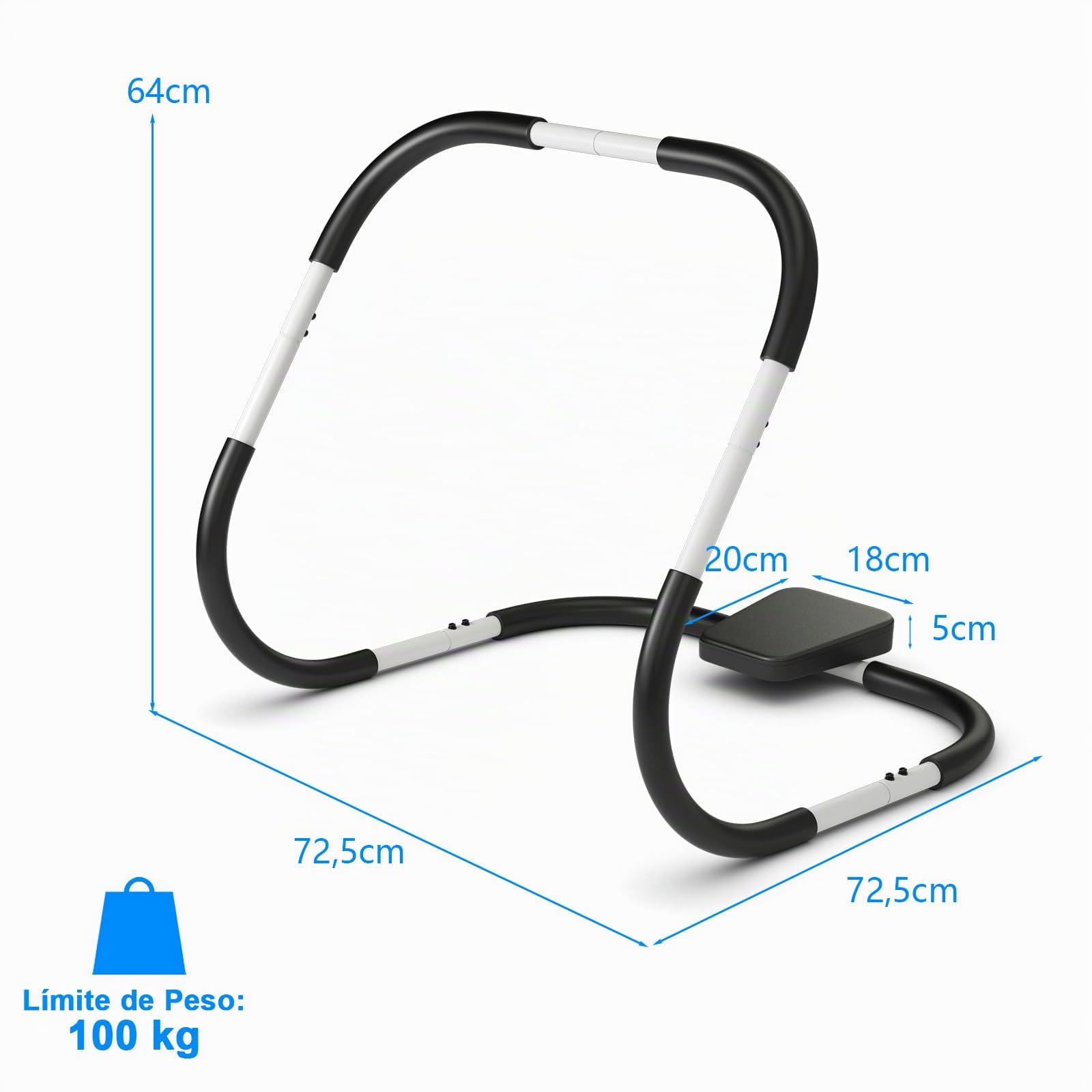 COSTWAY Entrenador de Fitness AB Trainer, Entrenador de Ejercicios de Fuerza Abdominales, Reposacabezas Acolchado