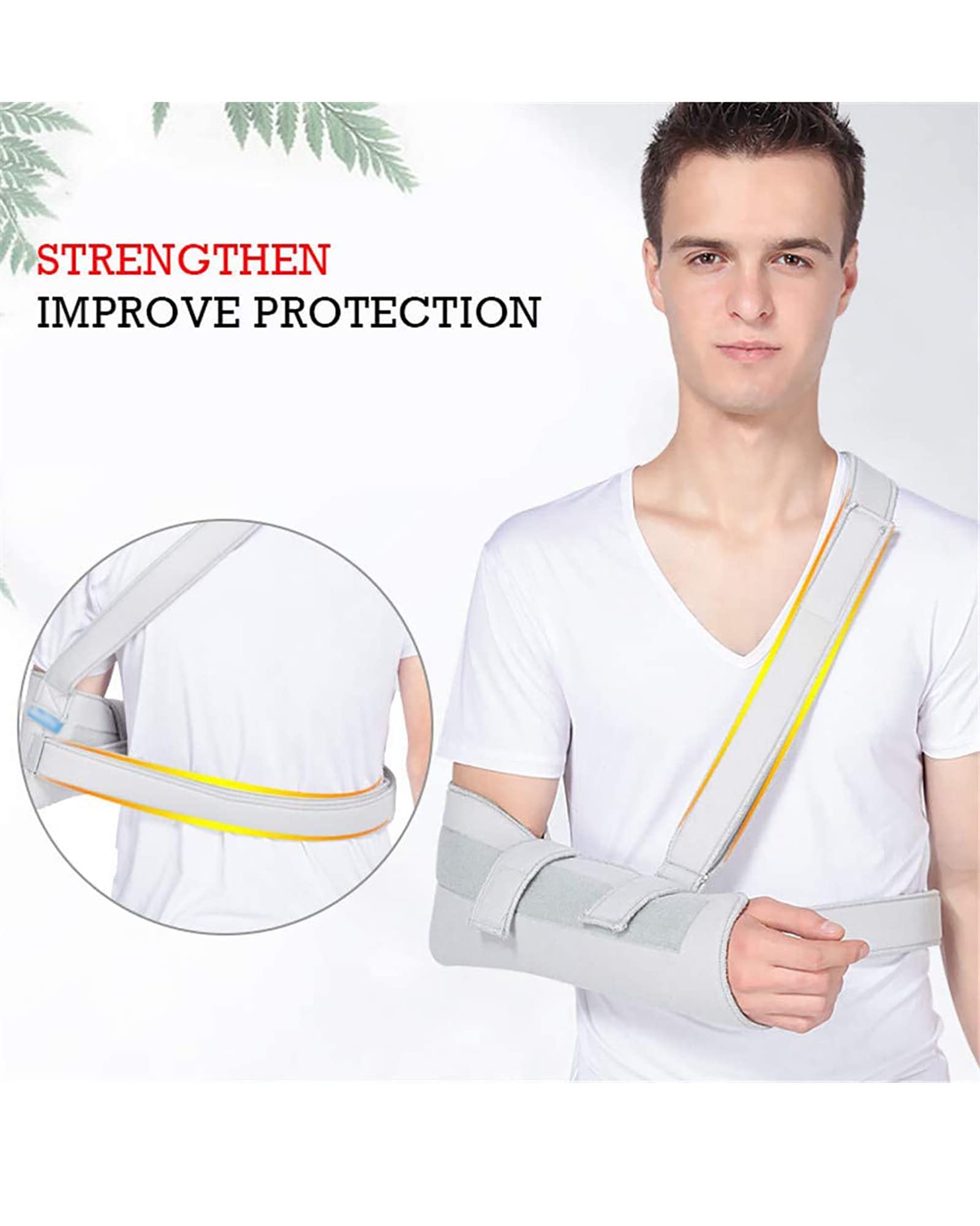 Eslinga de brazo ajustable para antebrazo, muñeca, codo, correa de soporte, inmovilizador de hombro ligero, soporte de recuperación de lesiones para fracturas rotas