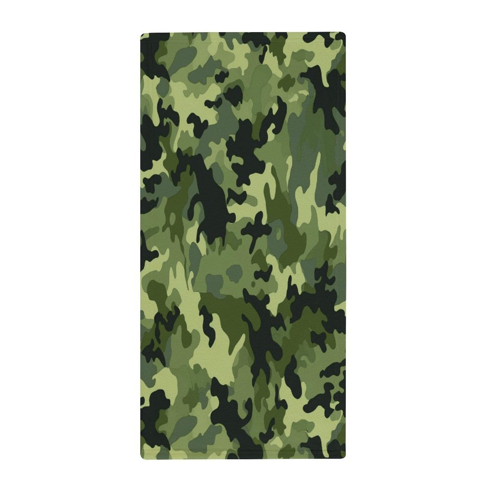 VstaDank Camo Green Hand Towels Ultra Soft Printed Towels Classic Coral Velvet Kitchen Hand Towel Highly Absorbent Hotel Spa Towel Collection for Bathroom Workout 13.8 X 28.7 in