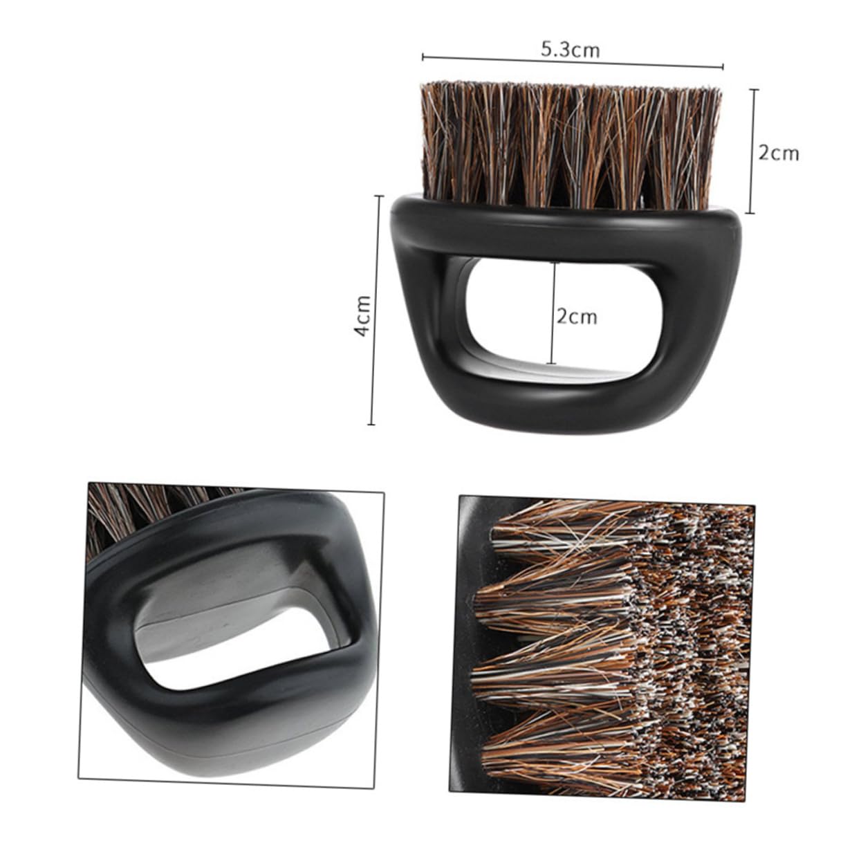 NULYLU Men's Shaving Tool Set 2pcs Portable Beard Brush Black Handle Black Bristles Gentle on Skin Bearded Lovers