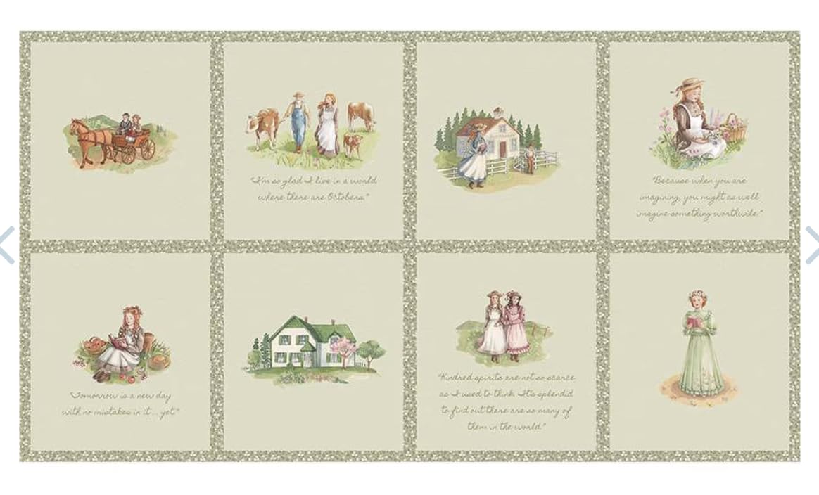 Colección de telas Riley Blake de Ann of Green Gables, perfectas para acolchar, ropa, manualidades y decoración del hogar, panel de 24 x 43