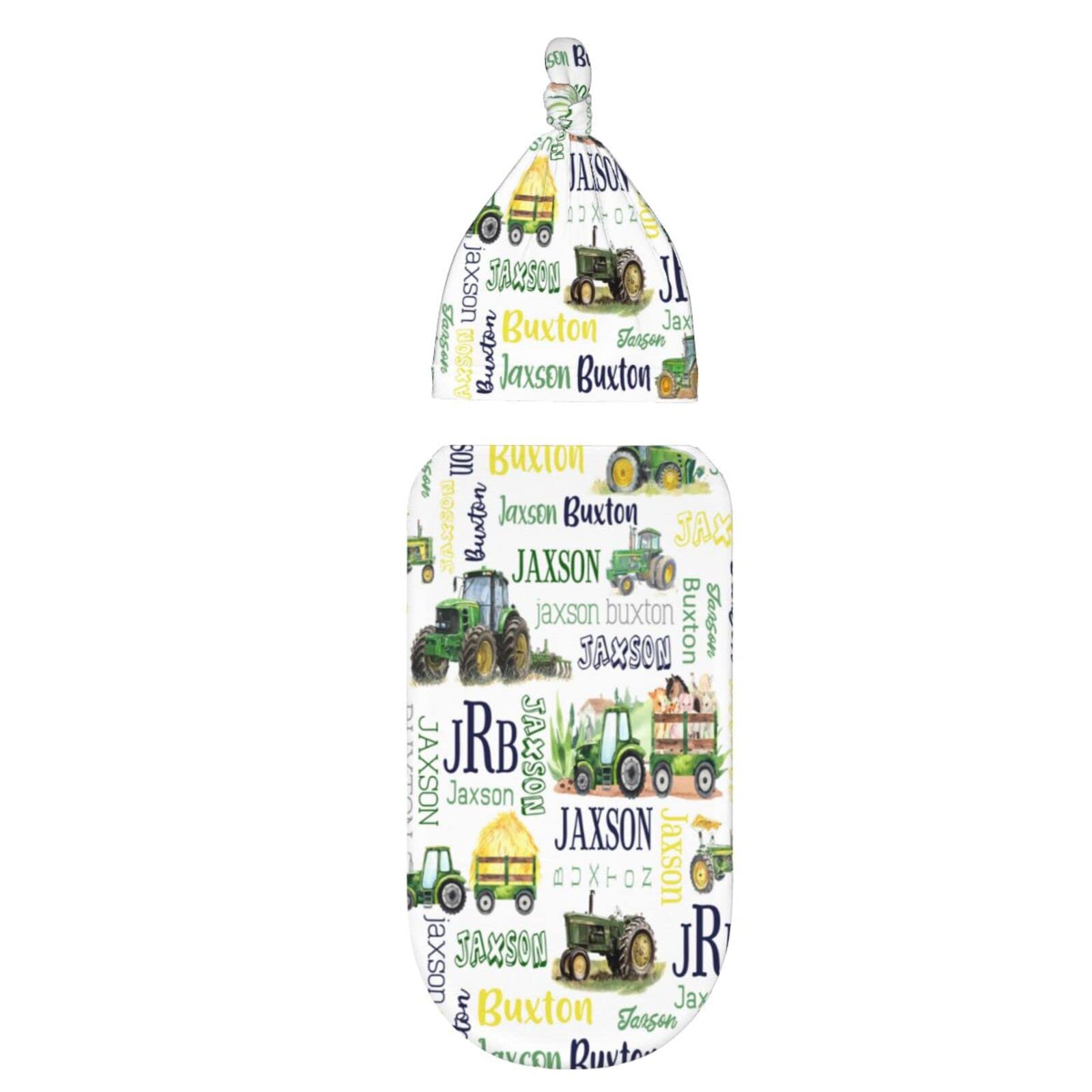 WTCWY Personalized Baby Swaddle and Hat for Baby Girl Boy with Name Personalized Custom Baby Blankets for Girls Boys with Name Personalized Baby Items Girl Boy Gifts