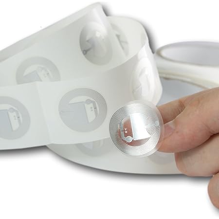 10 X NFC Tags NTAG213 Clear Stickers, Genuine Chip Developed by NXP Semiconductors, 144 Bytes Memory, Password Verification Protection, Ultrathin (0.75 m), Fast Read/Write/Lock, Compatible with all other NFC-enabled Phones and Tablets including Samsung Galaxy S5, Note 4, Nexus 4, Nexus 7, Windows and Androied Phones.. etc