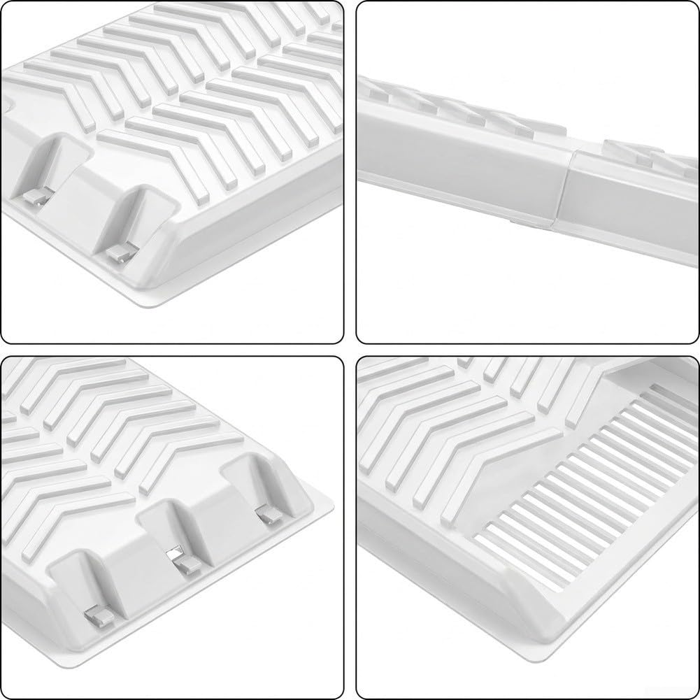 Estensione magnetica per ventilazione, deflettori telescopici regolabili per pavimento per circolazione dell'aria e calore, plastica PET ad alta temperatura con bordi di sicurezza curvi (1 pezzo)