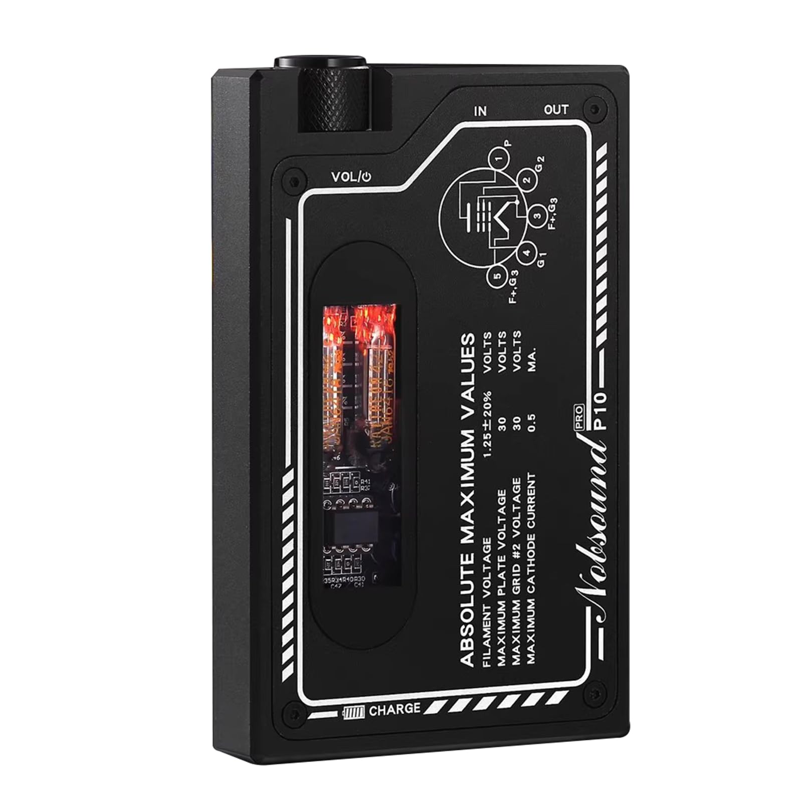 Amplificatore per Cuffie, Amplificatore Valvolare per Cuffie, Mini Audio Stereo Hi-Fi, Valvole Sostituibili, Uscita Jack da 3,5 Mm, Ricaricabile, Amato dagli Appassionati di Audio