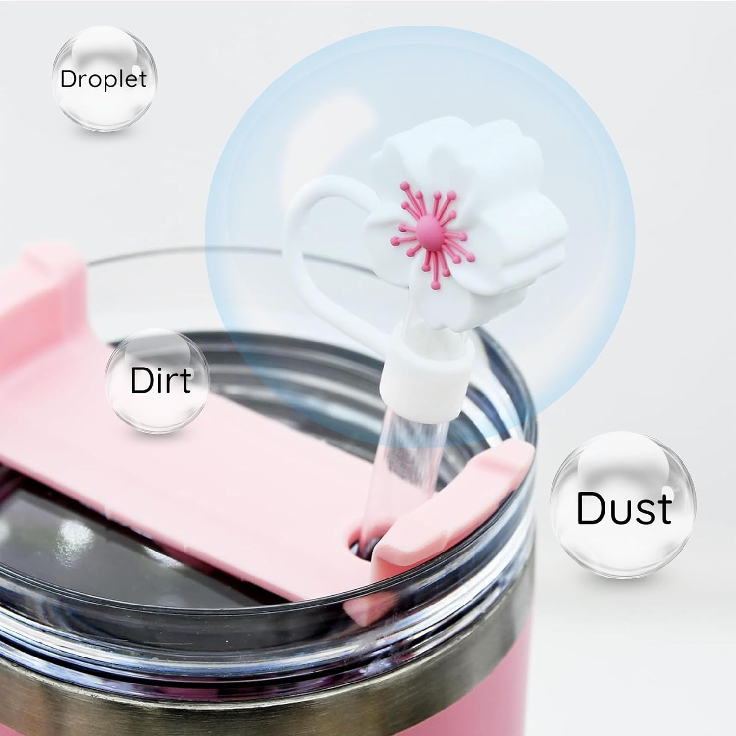 Joli Bouchon De Couverture De Paille De Fleurs Pour Coupe Stanley 30/40