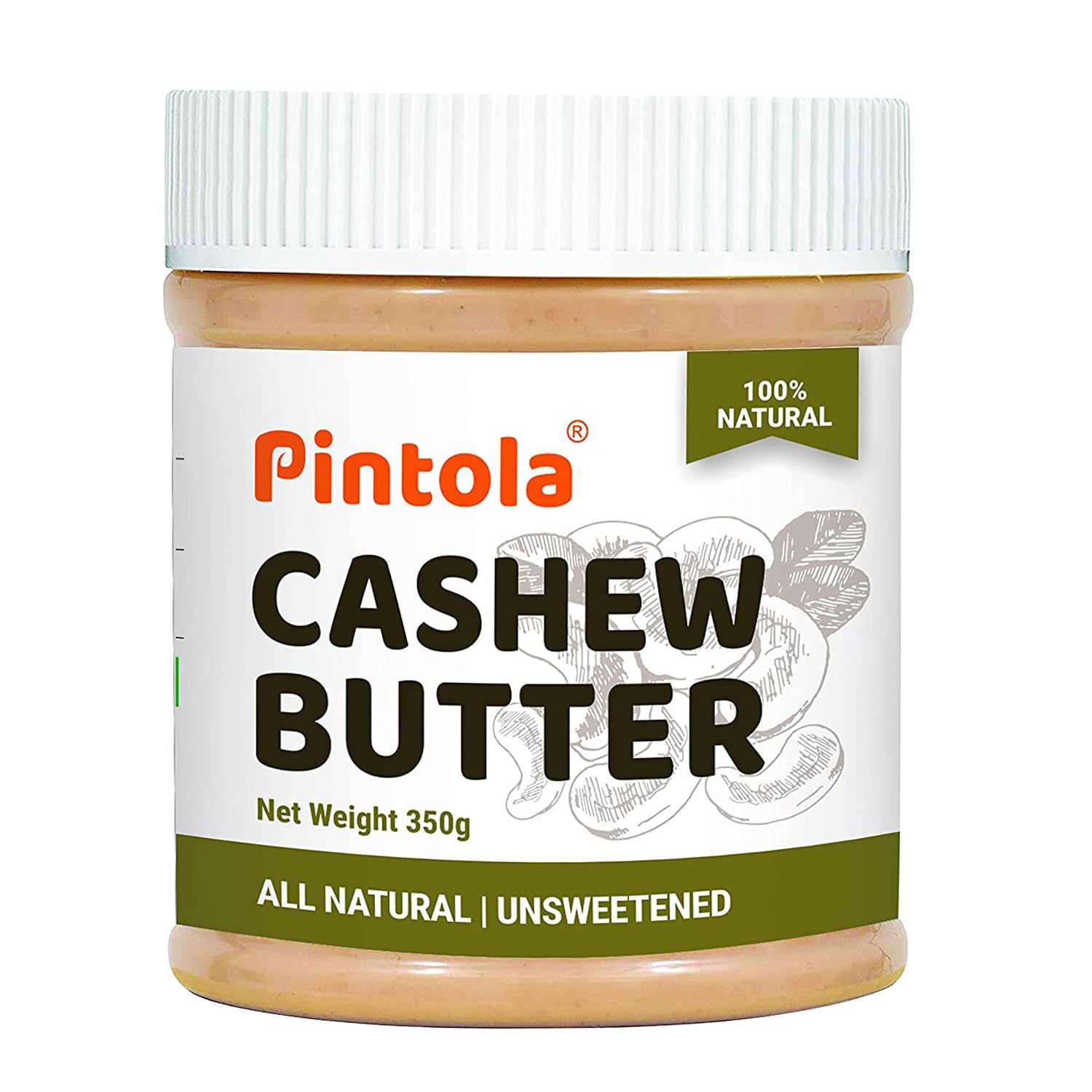 Pintola Cashew Butter 350g - All Natural Vegan Cashew Butter, Gluten Free & Cholesterol Free, Healthy Cashew Butter Unsweetened for Bread Spreads, Made with Fresh Cashews, Source of Fiber & Protein (B07G98MVKZ) Amazon Price History, Amazon Price Tracker