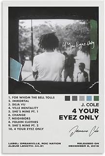 J Poster Cole 4 Your Eyez Only Album Cover Poster for Room Aesthetic Canvas Wall Art Bedroom Decor Posters 12x18inch(30x45cm)