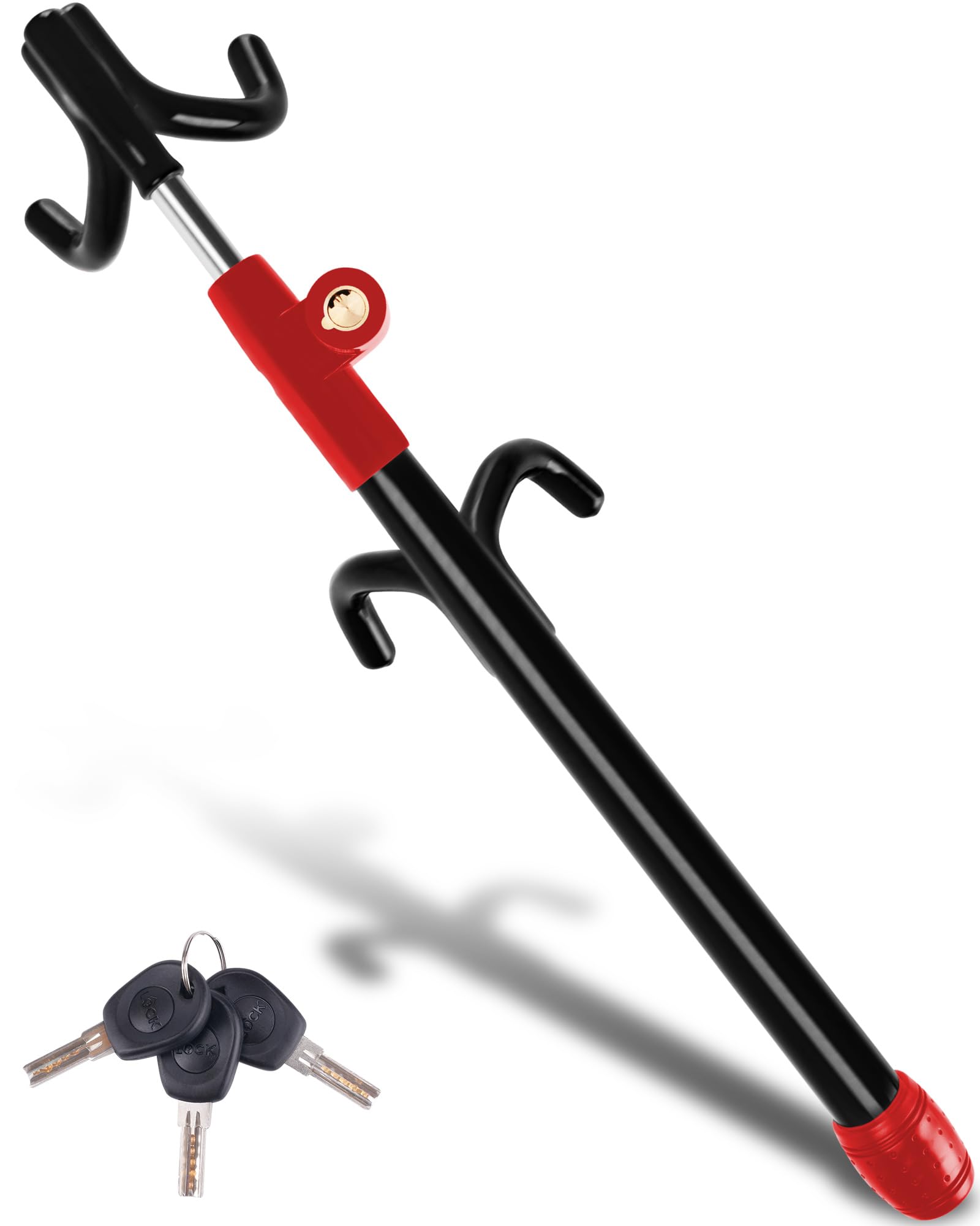 Tevlaphee Car Steering Wheel Lock Great Deterrent Adjustable Car Lock Steering Wheel Anti Theft Car Device for Vehicles,Trucks,Vans,SUVs (Black)