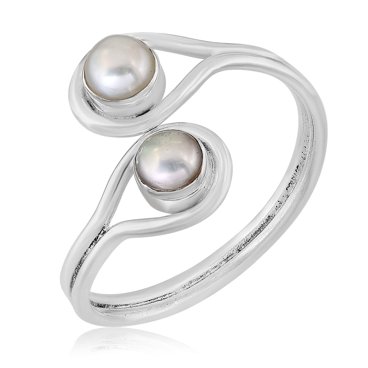 MAHAL JEWELS 925 Sterling Silver Pearl Elegant Ring | Ring for Girls (Sz-12) (B08W8NV319) Amazon Price History, Amazon Price Tracker