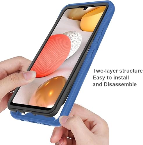 Miniatura 5 de Asuwish Funda de teléfono para Samsung Galaxy A42 5G con protector de pantalla de vidrio templado y soporte delgado, funda protectora híbrida